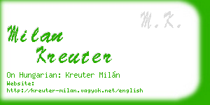 milan kreuter business card